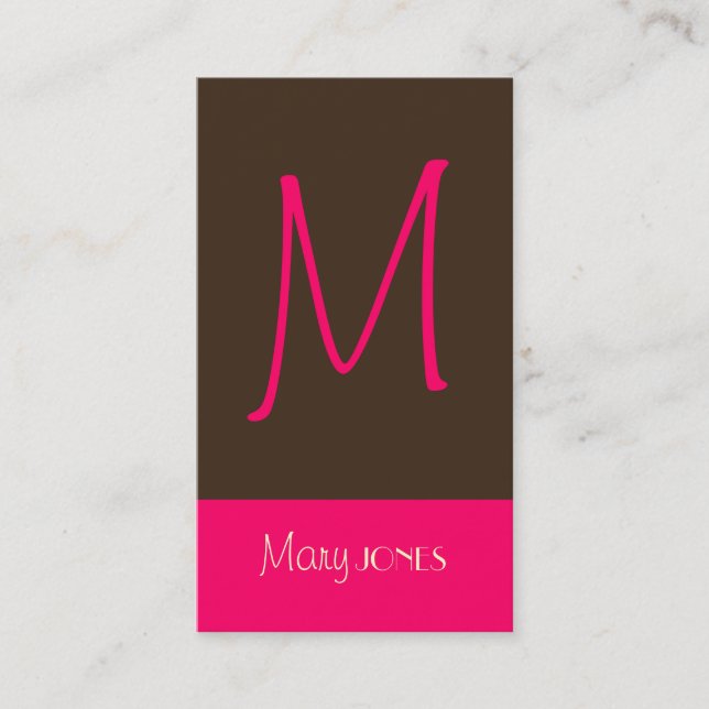 Monogram Business Card en Retro Farben Visitenkarte (Vorderseite)