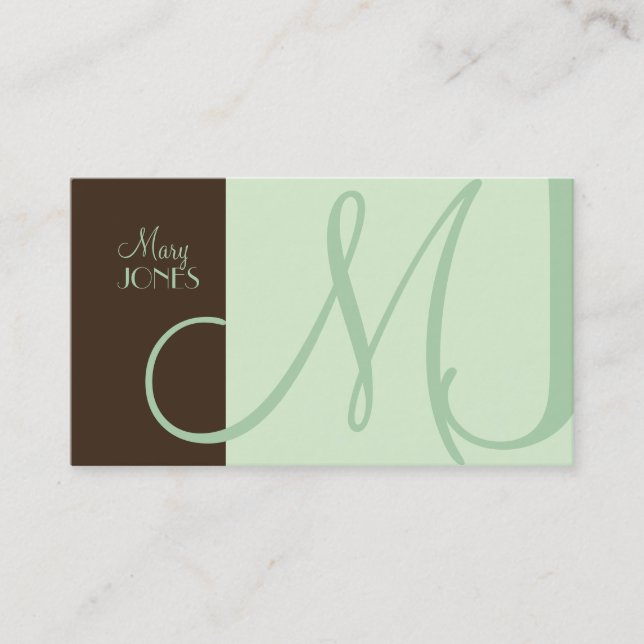 Monogram Business Card en Retro Farben Visitenkarte (Vorderseite)