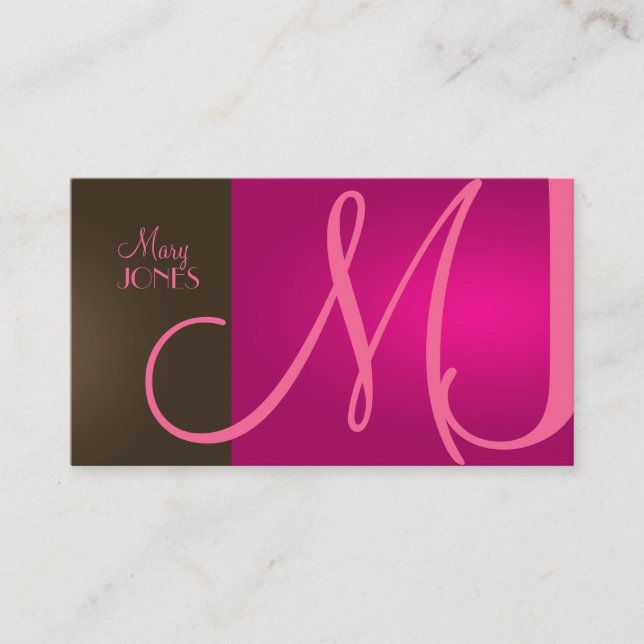 Monogram Business Card en Retro Farben Visitenkarte (Vorderseite)