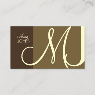 Monogram Business Card en Retro Farben Visitenkarte