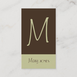 Monogram Business Card en Retro Farben Visitenkarte