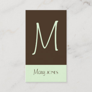 Monogram Business Card en Retro Farben Visitenkarte