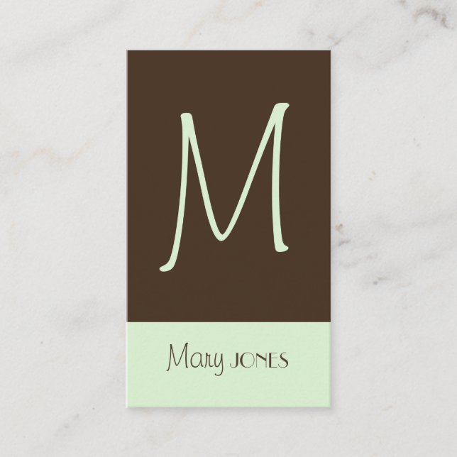 Monogram Business Card en Retro Farben Visitenkarte (Vorderseite)