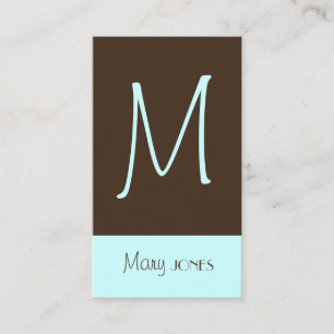 Monogram Business Card en Retro Farben Visitenkarte