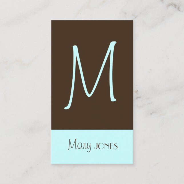 Monogram Business Card en Retro Farben Visitenkarte (Vorderseite)
