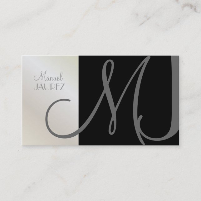 Monogram Business Card en Retro Farben Visitenkarte (Vorderseite)