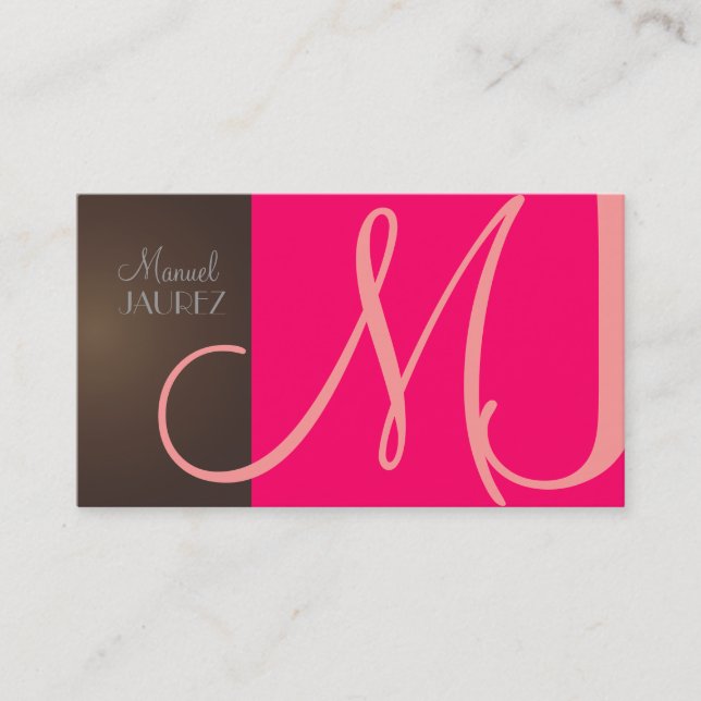 Monogram Business Card en Retro Farben Visitenkarte (Vorderseite)