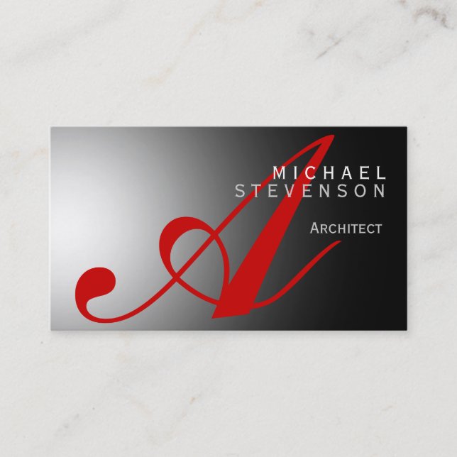 Monogram Business Card Moderner Chic Architecture Visitenkarte (Vorderseite)