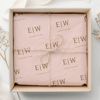 Monogram Business Company Packaging mit rosa Marke Seidenpapier