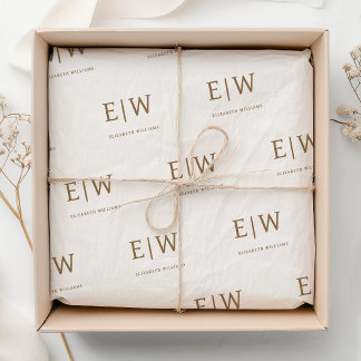 Monogram Business Company Packaging mit weißer Mar Seidenpapier