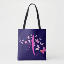 Monogram Butterfly Blue Pink