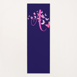 Monogram Butterfly Blue Pink Yogamatte