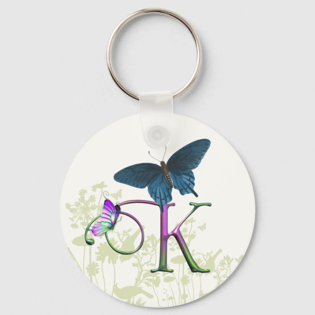 Monogram Butterfly Fantasy K Schlüsselanhänger (Vorderseite)