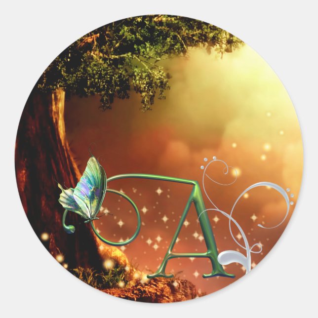 Monogram Butterfly Sticker Fantasy A (Vorderseite)