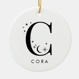 Monogram C Celestie Name Keramik Ornament