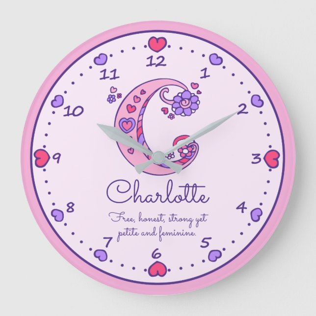 Monogram C Charlotte Herzname bedeutet Uhr (Vorderseite)