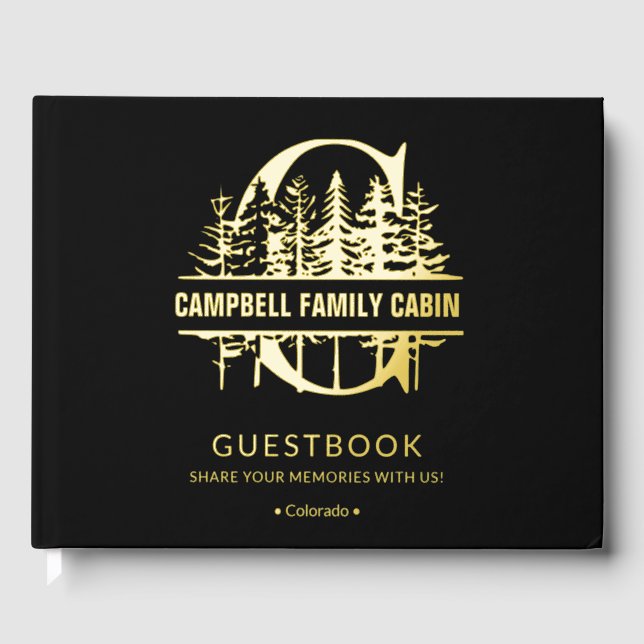 Monogram C Vacation Rental Cabin House Lake House Gästebuch (Vorderseite)