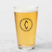 Monogram C - Viking Style - Pint Glass