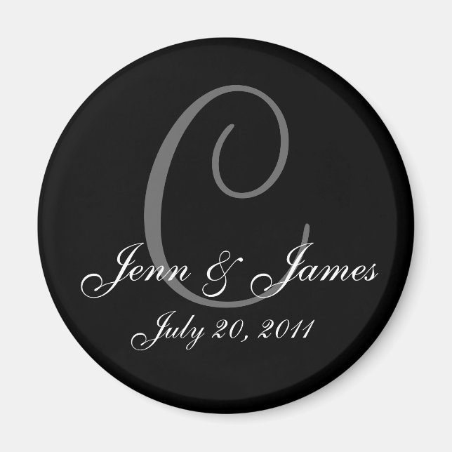 Monogram C Wedding Bridge Date Magnet (Vorne)