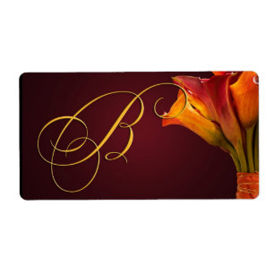 Monogram Calla lily Wedding Stickers