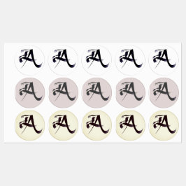 Monogram Calligrafy Letter "A" in 3 Stilen. Etiketten