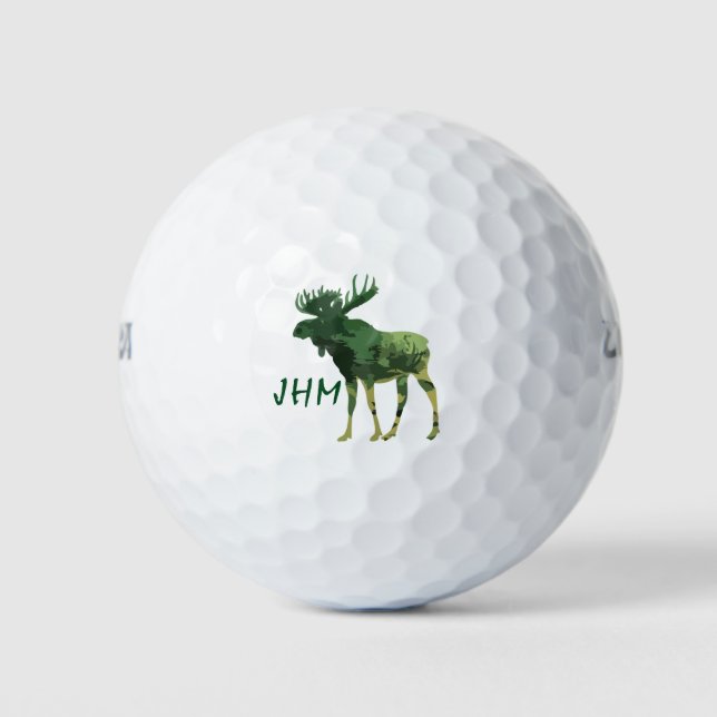 Monogram Camouflage Elche Animal Nature art art Golfball (Vorderseite)