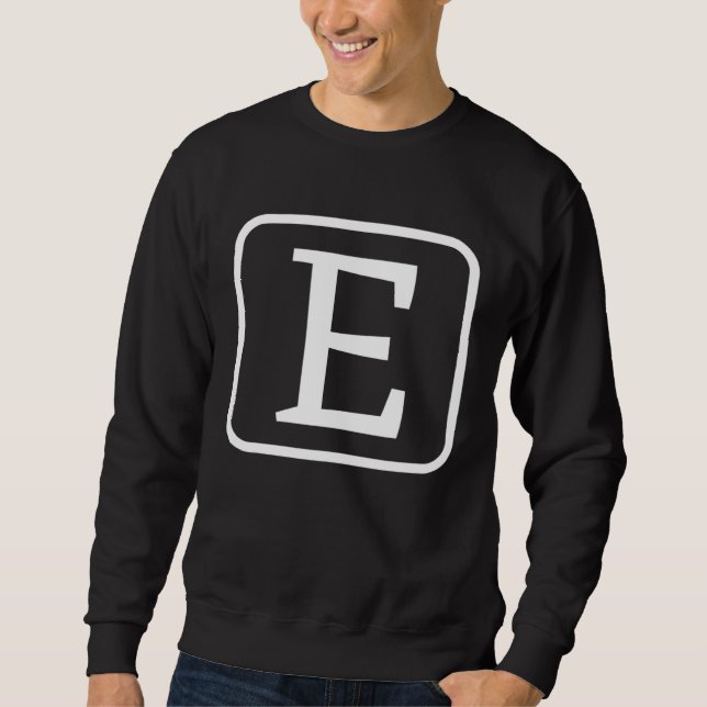 Monogram Capital Letter E Initial Alphabet Women M Sweatshirt (Vorderseite)
