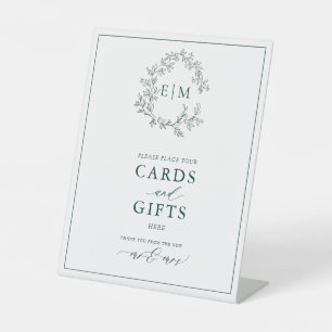 Monogram Card & Geschenke für Smaragdgrünes Wappen Sockelschild