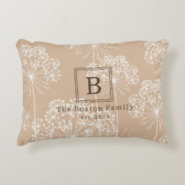 Monogram Carrot Blume Silhouette Soft Beige Dekokissen