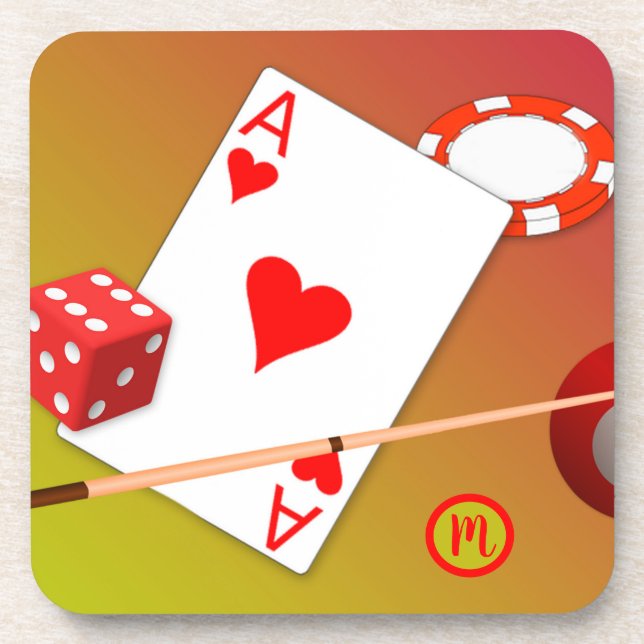 Monogram Casino Poker Dive Games Getränkeuntersetzer (Vorderseite)