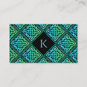 Monogram Celtic Blue Green Business Card Visitenkarte