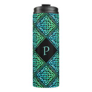 Monogram Celtic Blue Green Tumbler Thermosbecher