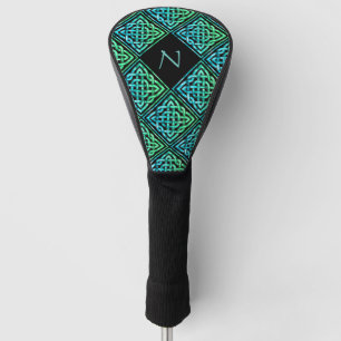 Monogram Celtic Knot Blue Green Golf Treiberabdeck Headcover