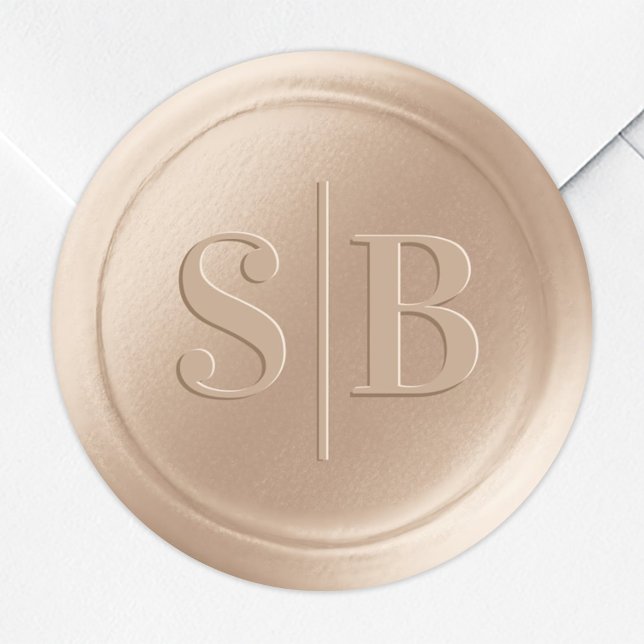 Monogram Champagne Gold Wax Siegel Wedding Sticker (Von Creator hochgeladen)