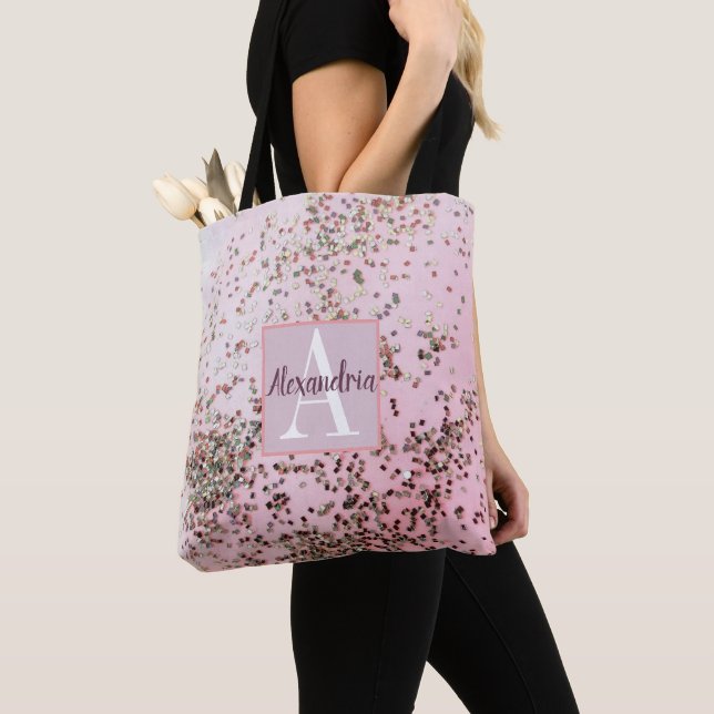 Monogram Champagne Pink Confetti Tasche (Von Nahem)