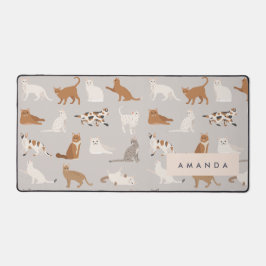 Monogram Charming Cat Pattern Cat Lovers Schreibtischunterlage
