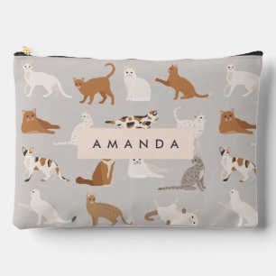 Monogram Charming Cat Pattern Cat Lovers Zubehörtasche