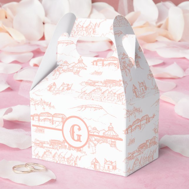 Monogram Chattanooga Toile Blush Geschenkschachtel (Hochzeit)