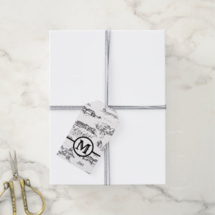 Monogram Chattanooga Toile Gift Tags Geschenkanhänger