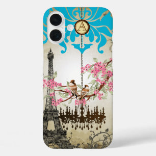 Monogram Cherry Blossom Bird Chandelier iPhone iPhone 16 Plus Hülle