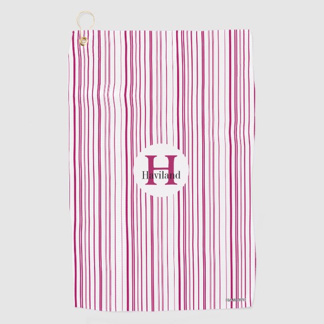 Monogram Cherry Line Monogram Golf Towel HAMbWG Golfhandtuch (Vorderseite)