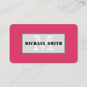 Monogram Cherry Solid Color Background Visitenkarte