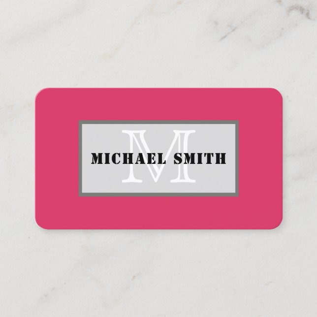 Monogram Cherry Solid Color Background Visitenkarte (Vorderseite)