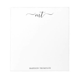 Monogram Chic Black Stationery Notizblock