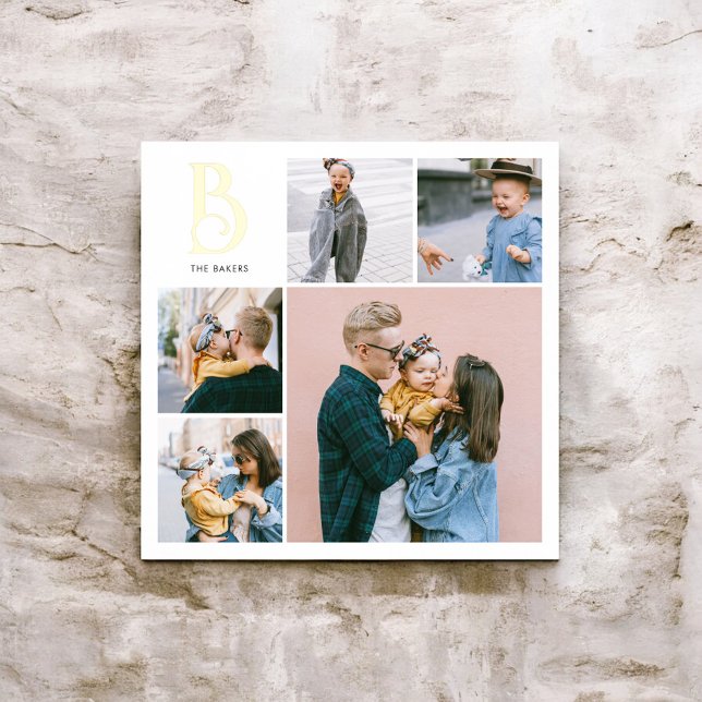 Monogram Chic Multi Foto Weiß Foliendrucke (Von Creator hochgeladen)