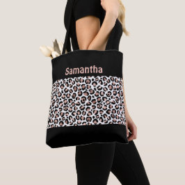 Monogram Chic Rose Gold und Black Leopard Print