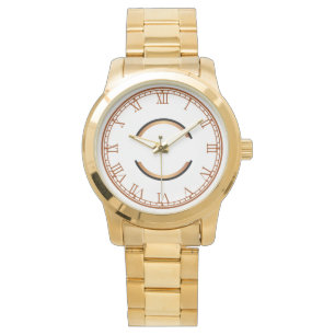 Monogram Chic Unisex Oversibles Gold Armbanduhr