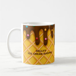 Monogram Chocolate Tropfen Waffle Sprinkle Ice Cre Kaffeetasse