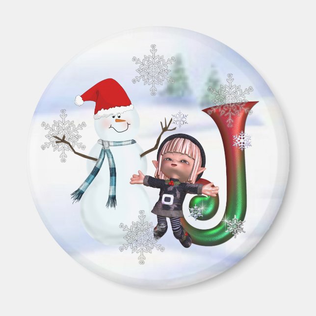 Monogram Christmas Magnet J (Vorne)