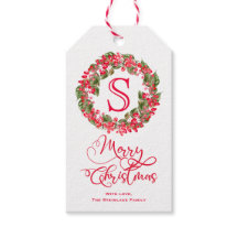 Monogram Christmas Mistletoe Wreath